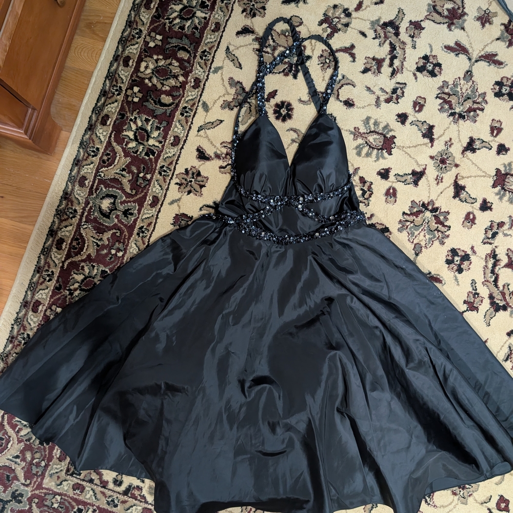 Elegant Black Halter Dress